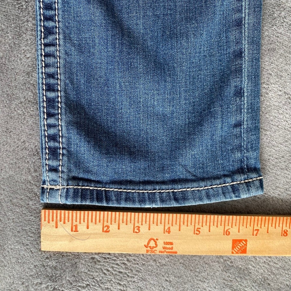 Miss Me Signature Straight Jeans 30x33 Blue Embroidered Sequin Low Rise Denim - Picture 15 of 16